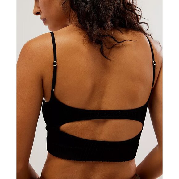 FREE PEOPLE Kickback Seamless Bra / Black - Picture 2 of 9